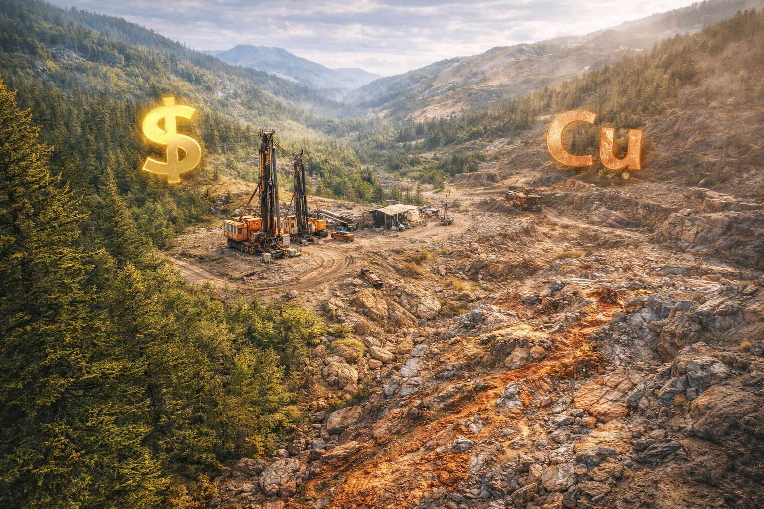 British Columbia wilderness terrain where BRS Resources' Cowtrail copper-gold project is located