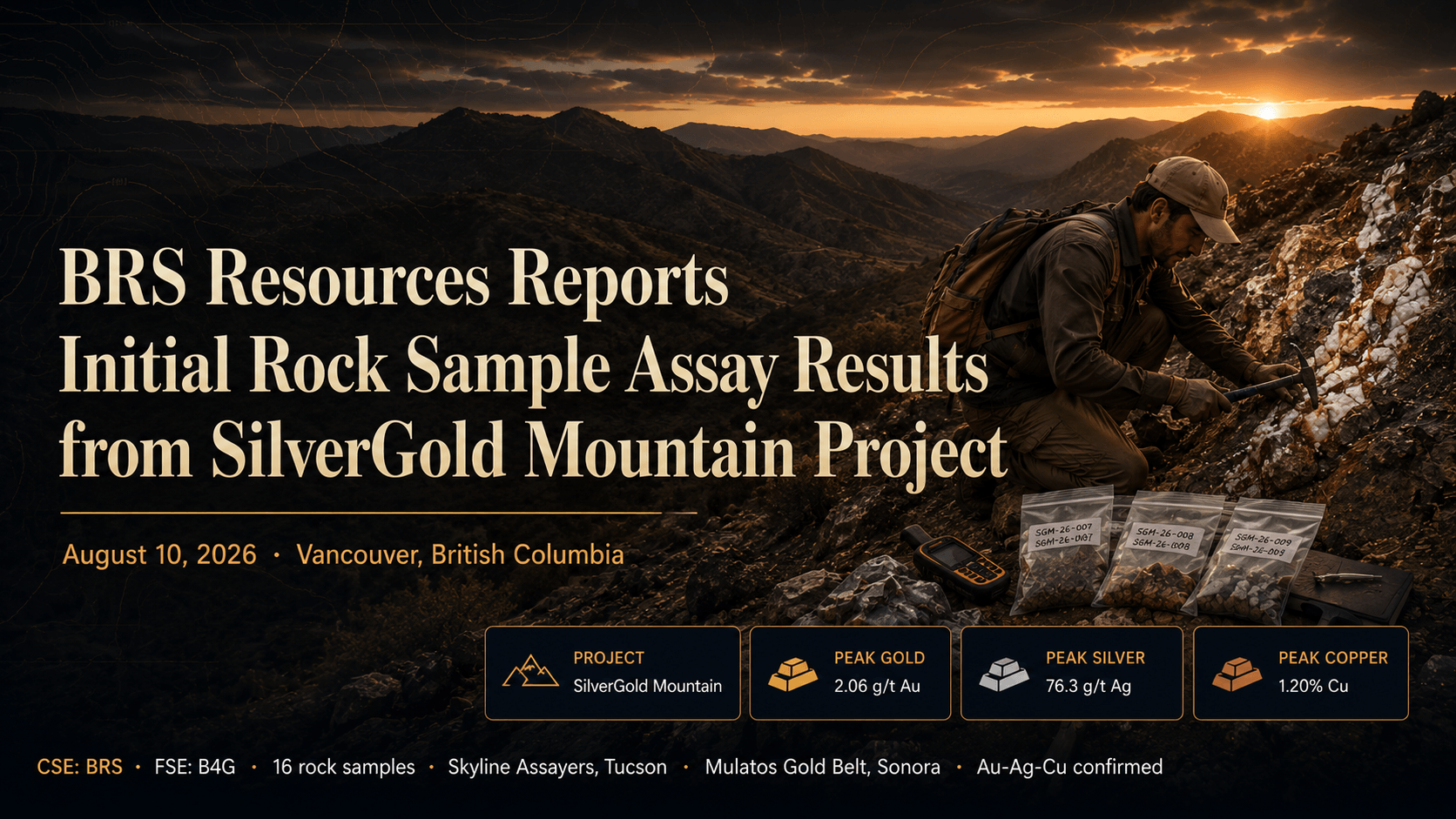 SilverGold Mountain rock sample assay results, Sonora, Mexico
